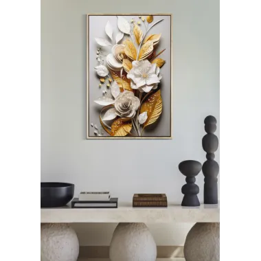 OBRAZ NA PŁÓTNIE LAKIEROWANY FLORA Z RAMĄ 42 3,5 62 cm